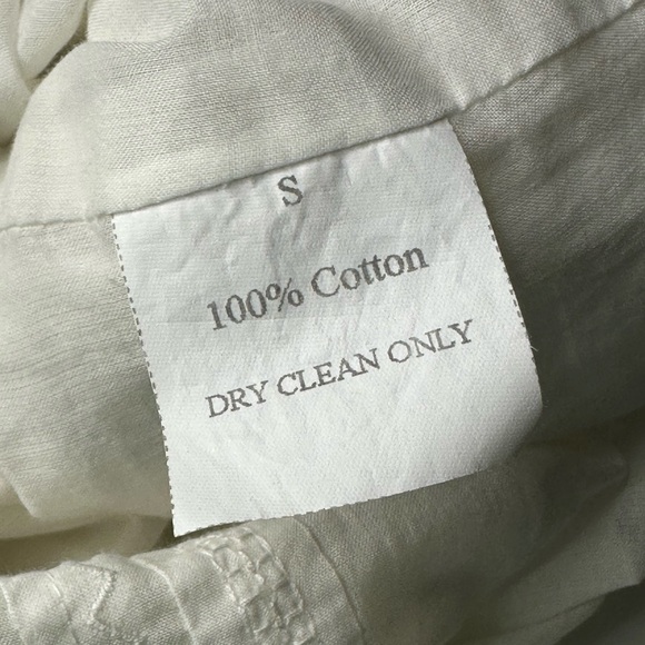 MARGARET O’LEARY White Cotton Mini Skirt Embroidered Pleated Clean Girl Small - Picture 10 of 13